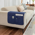 Axyaa Armrest Pad Storage Layer Modern Sofa Cover Khaki Gray
