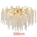 Axyaa Nordic Crystal Tassel Chandelier for Living Room: Luxury Indoor Ceiling Pendant Lights