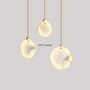 Axyaa Nordic Marble Pendant Lights Stone Round Ceiling Chandeliers for Modern Home Décor