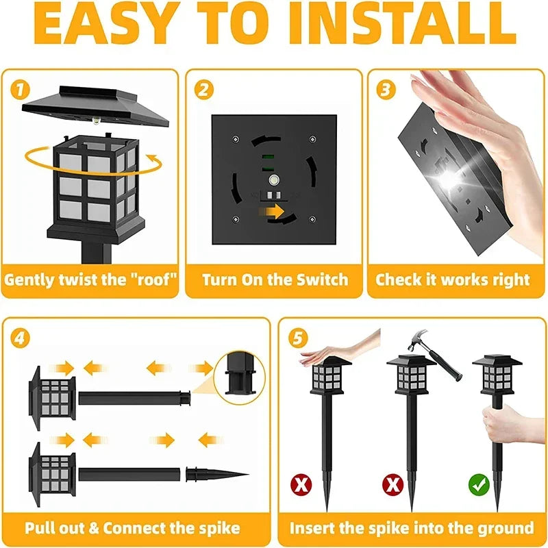 Axyaa Solar LED Pathway Lights - Outdoor Waterproof Garden Decor for Landscape Yard