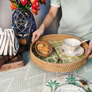 Axyaa Rattan Shell Tray: Handmade Light Luxury Style for Home Organization & Decoration