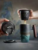 Axyaa Ceramic Tea Cup Coffee Mug Set, Handmade Business Gift, Traditional Chinese Style