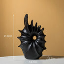 Axyaa Conch Shape Ceramic Vase for Home Decoration