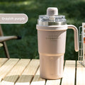Axyaa 600ml Stainless Steel Vacuum Flask Double Wall Insulated Travel Mug Straw Cup