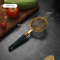 Axyaa Stainless Steel Green Handle Strainer Colander - Kitchen Essentials
