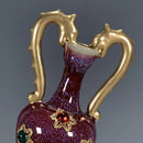 Axyaa Song Dynasty Gilded Gemstone Double Dragon Vase for Home Living Room Decor