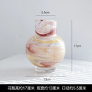 Axyaa Pink Marble Glass Vase – Elegant Home Decor Accent for Living Room