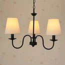 Axyaa Black Wrought Iron Chandelier with White Shade for Elegant Home Decor