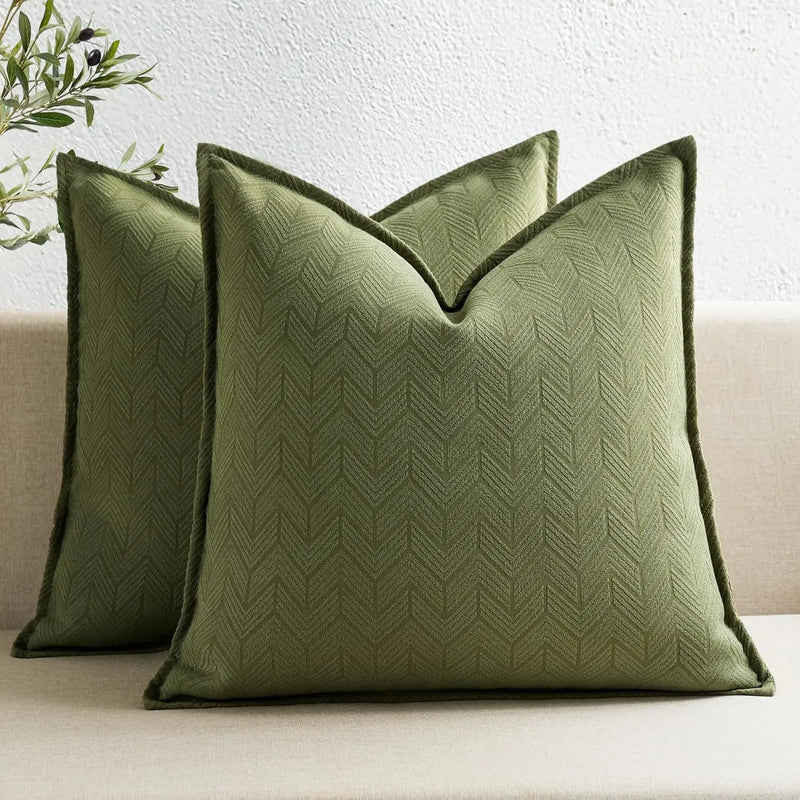 Axyaa Chenille Arrow Pillow Cover, Brown & Orange, Various Sizes
