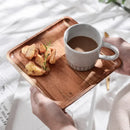 Axyaa Acacia Wood Coffee Tray Rectangular Plate for Snacks and Desserts
