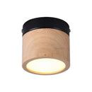 Axyaa Nordic Wood LED Ceiling Light: Modern Iron Wooden Lamp for Home Living Room