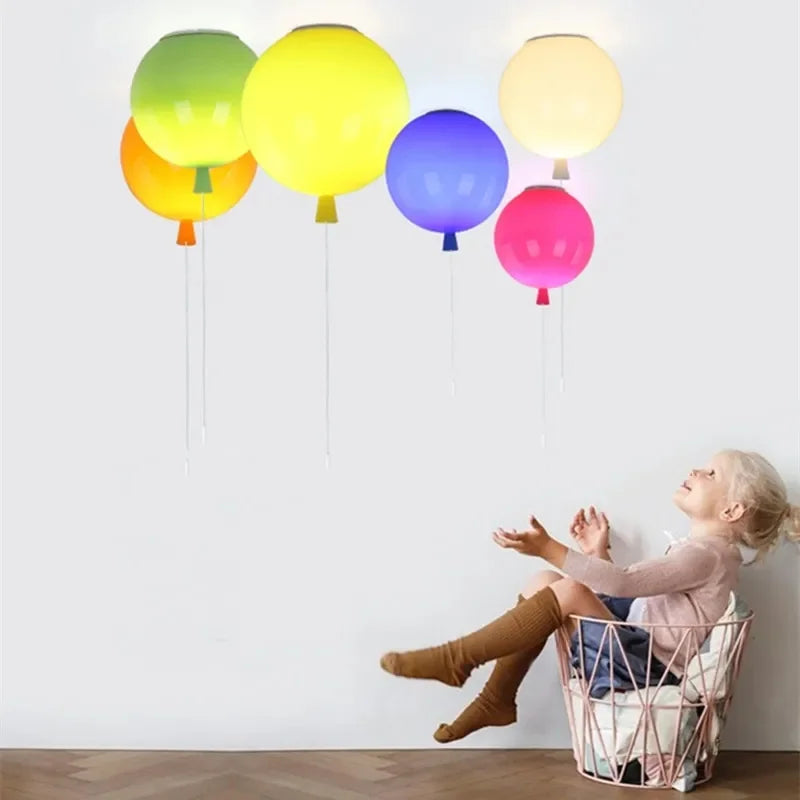 Axyaa Creative Balloon Pendant Chandelier LED Light for Kids Room Decor