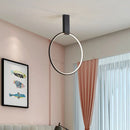 Axya Nordic Ceiling Light: Circular LED Bedroom Fixture, 360° Rotation