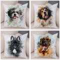 Axyaa Watercolor Dog Pillow - Cozy Pet Animal Pillow for Home Sofa