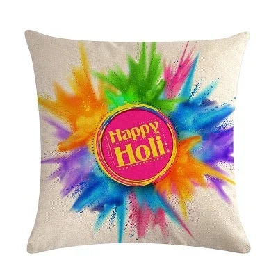 Axyaa Holi Holiday Pillowcase: Vibrant Decor for Home, Office, or Party