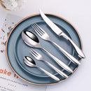 Axyaa Stainless Steel Cutlery Set | Mirror Finish Flatware Knife Fork Spoon Dining Set