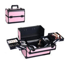 Axyaa Professional 4-Tray Makeup Train Box with Lock and Compartment
