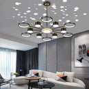 Axyaa Acrylic Chandelier LED Pendant Light for Bedroom, Living Room, Restaurant - Multi-head Ring Shape