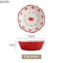 Axyaa Flower Fruit Pattern Ceramic Bowl Set
