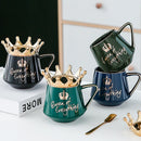 Axyaa Ceramic Couple Coffee Cup Set with Lid