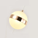 Axyaa Gold LED Acrylic Chandelier - Minimalist Round Ball Staircase Lighting
