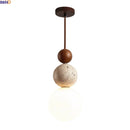 Axyaa Nordic LED Pendant Light with Yellow Stone White Glass - Modern Kitchen Bedside Fixture