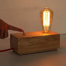 Axyaa Wooden Block Toggle Switch Cube Table Lamp for Home Art Cafe Bar