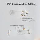 Axyaa Luxury Nordic LED Swing Wall Lamp - White/Black