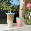 Axyaa Korean Bubble Tea Cup with Portable Straw, BPA-Free Reusable Cute Water Bottle