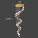Axyaa Crystal Chandelier Stair Pendant Living Room Light Modern Interior Lighting