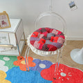 Axyaa Small Floral Rattan Chair Seat Cushion with Lace Round Design