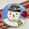 Axyaa Christmas Ceramic Cartoon Relief Plate - 8-inch Circular Decorative Tableware