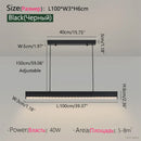Axyaa Nordic Black Chandelier: LED Dining Table Kitchen Bar Lamp, 2025 New Long Strip