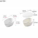 Axyaa White Ceramic Irregular Steamed Egg Bowl for Molecular Cuisine Tableware
