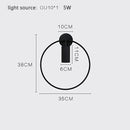 Axyaa Circle LED Wall Lamp: Nordic Wrought Iron Sconces for Bedroom and Home Decor