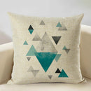 Axyaa Geometry Cushion Cover - 45x45cm Linen Pillow Case for Home Decor