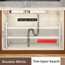Axyaa Under Sink Flexible Organizer Rack Cabinet Telescopic Storage Shelf