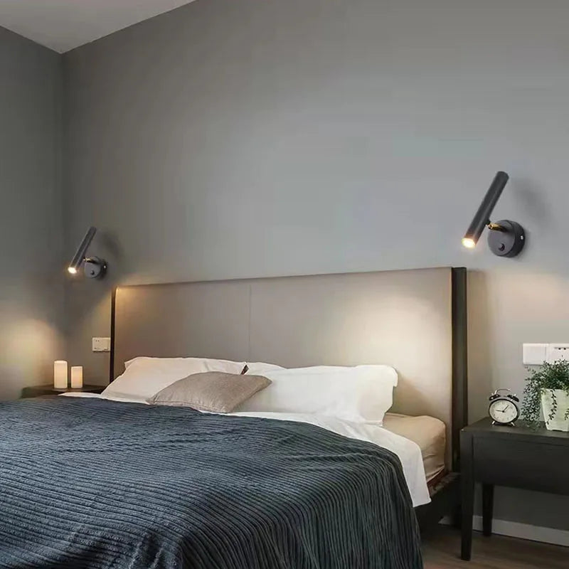 Axyaa Rotatable Gold White LED Wall Lamp for Warm Bedroom Lighting