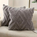 Axyaa Soft Faux Wool Throw Pillow Covers - 45x45 CM Solid Patterned Cushion Case