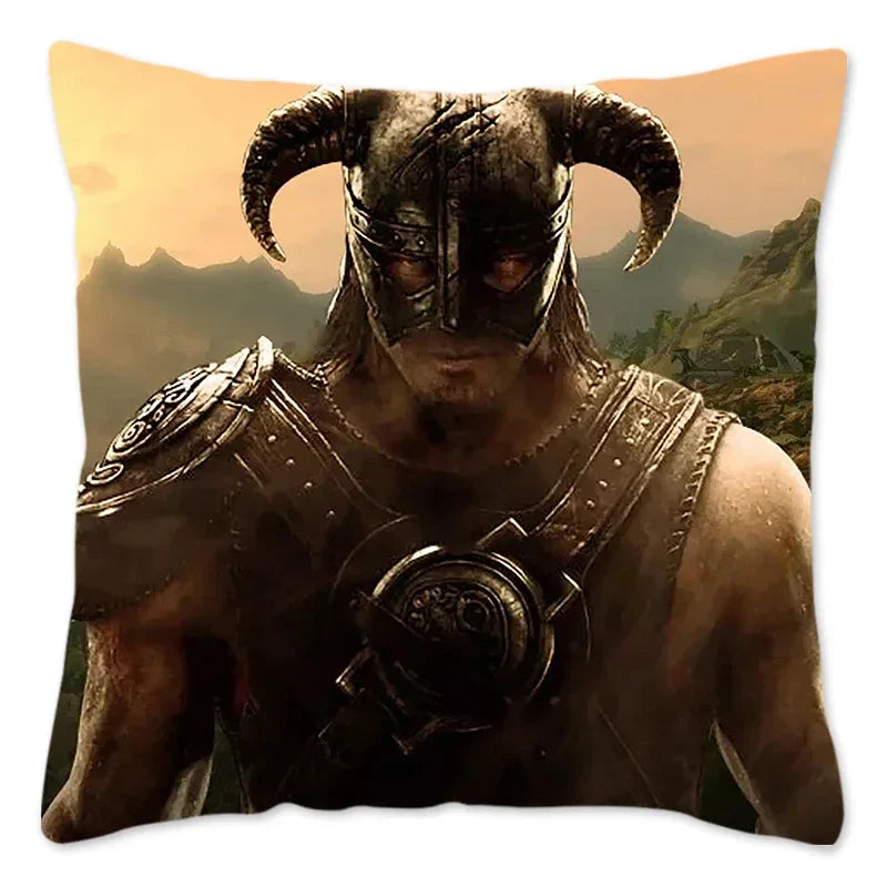Axyaa Skyrim Meme Cushion Cover - Designer Polyester Cushion Case for Home Decor