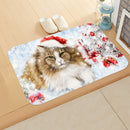 Axyaa Christmas Cat Dog Print Animal Door Mats Non-Slip Floor Home Decoration