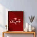 Axyaa Minimalist Red Christmas Tree Canvas Print for Modern Living Room décor