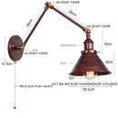 Axyaa Vintage Iron LED Wall Lamp with Pull Chain Switch
