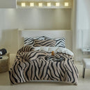 Axyaa Warm Fleece Zebra Stripe Quilt Cover, Soft & Thick, 200*230cm