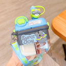 Axyaa Cartoon Double Water Bottles with Straw for Girls
