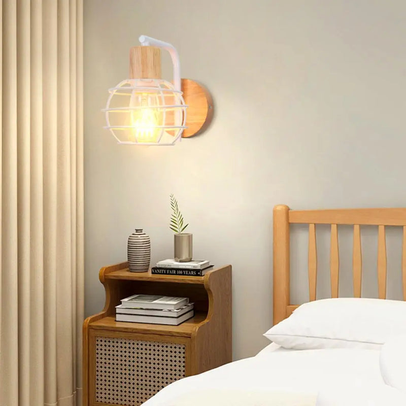 Nordic Wooden Wall Lights Modern Bedroom Sconce Axyaa Brand