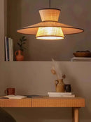 Axyaa Rattan Chandelier: Japan Style Retro Pendant Light for Home Decor