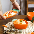 Axyaa Ceramic Carrot-Shaped Salad Bowl Soup Bowl for Family Snacks and Fruit