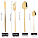 Gold Stainless Steel Cutlery Set by Axyaa - 24Pcs Western Tableware Flatware