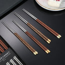Axyaa Stainless Steel & Wooden Chopsticks Set for Dining